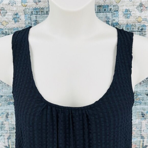 Anthropologie Maeve Black Waffle Dress Size S Sleeveless High Low Hemline - Picture 2 of 9